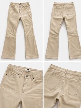 WE Beige High Rise Flare Jeans Pants Size 34
